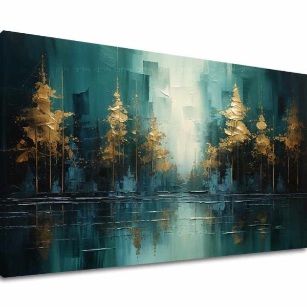 Moderný umelecký obraz Zlatý odlesk lesa - PREMIUM ART